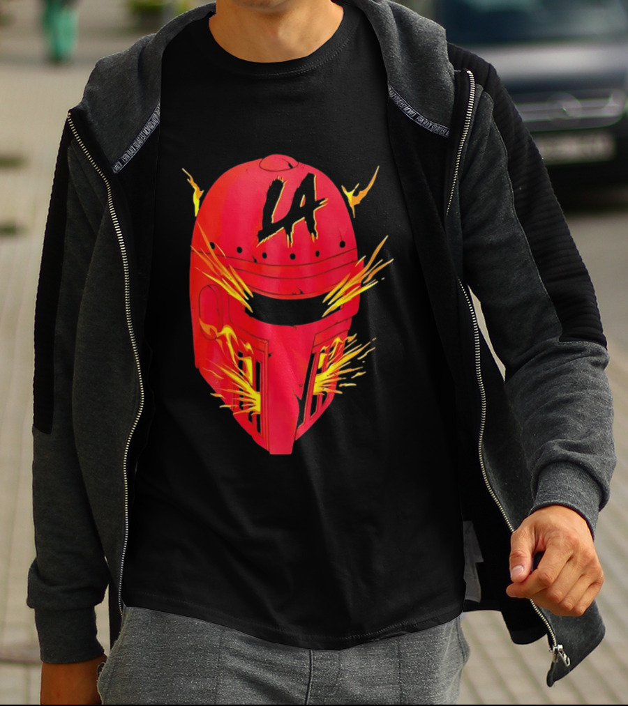 LA Flaming Knight Helmet Los Angeles Sports Blaze T-Shirt
