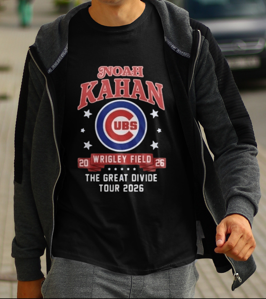Noah Kahan Chicago Cubs Wrigley Field The Great Divide Tour 2026 Event T-Shirt