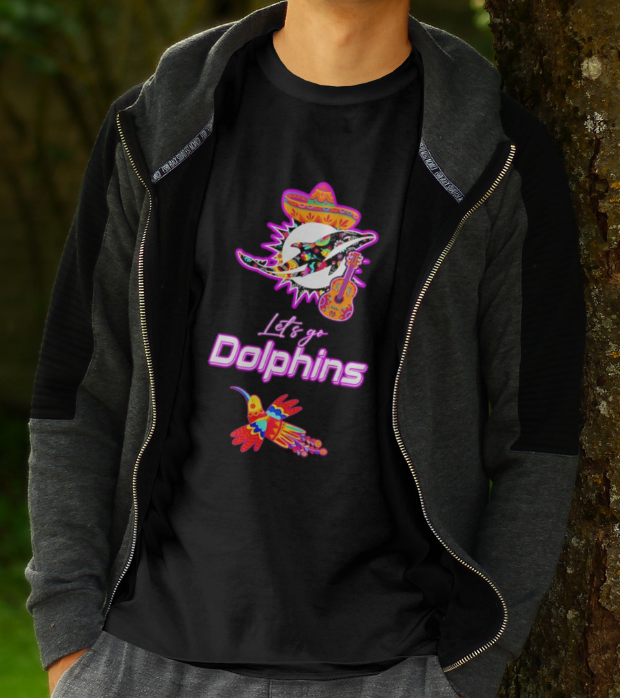 Let's Go Dolphins Hispanic Heritage Mexican Folk Fiesta T-Shirt