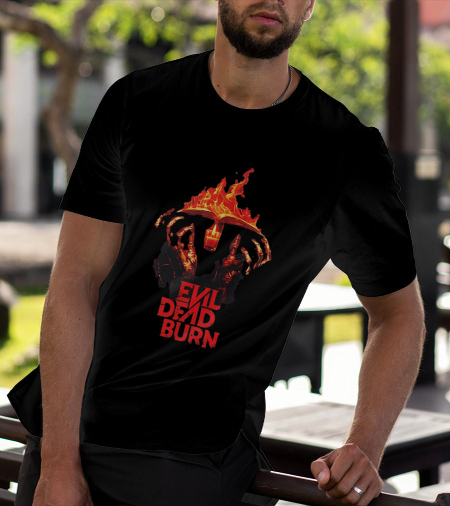 Evil Dead Burn Flaming Book Horror Visuals T-Shirt