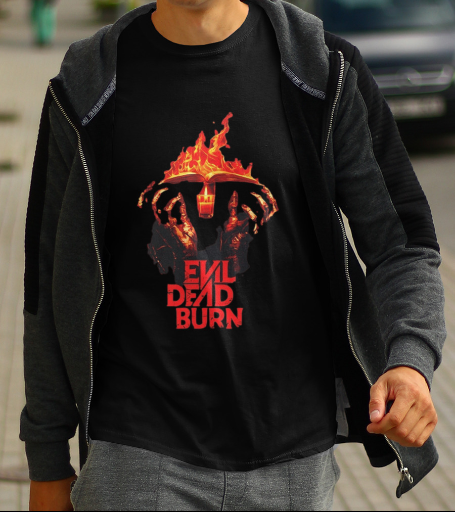Evil Dead Burn Flaming Book Horror Visuals T-Shirt