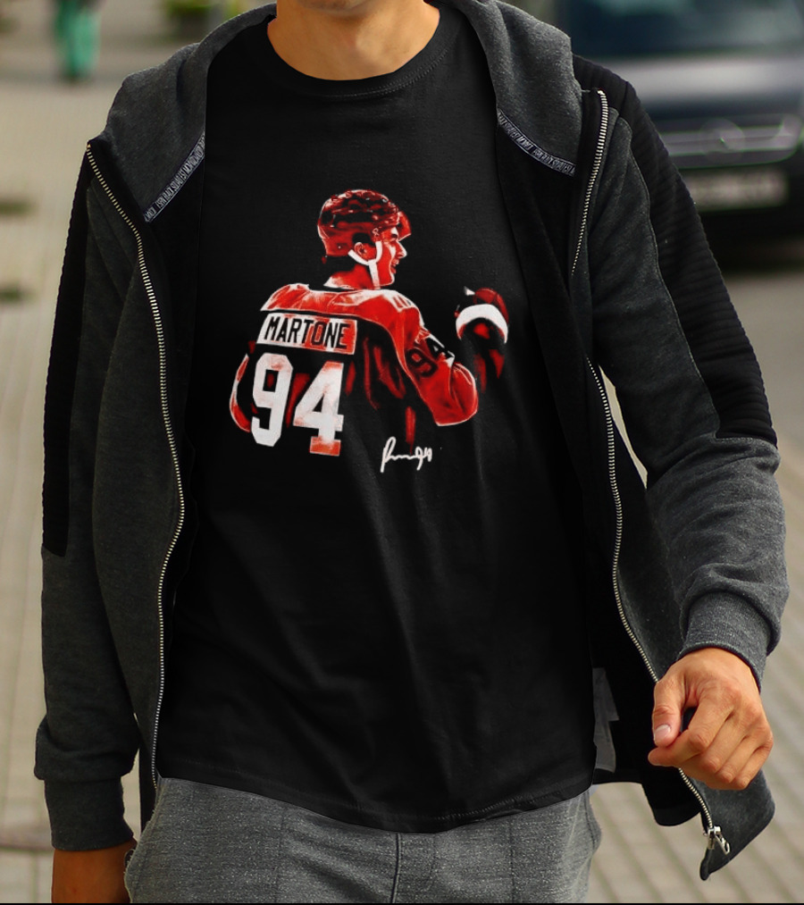 Martone 94 Hockey Player Jersey Design Rugged T-Shirt