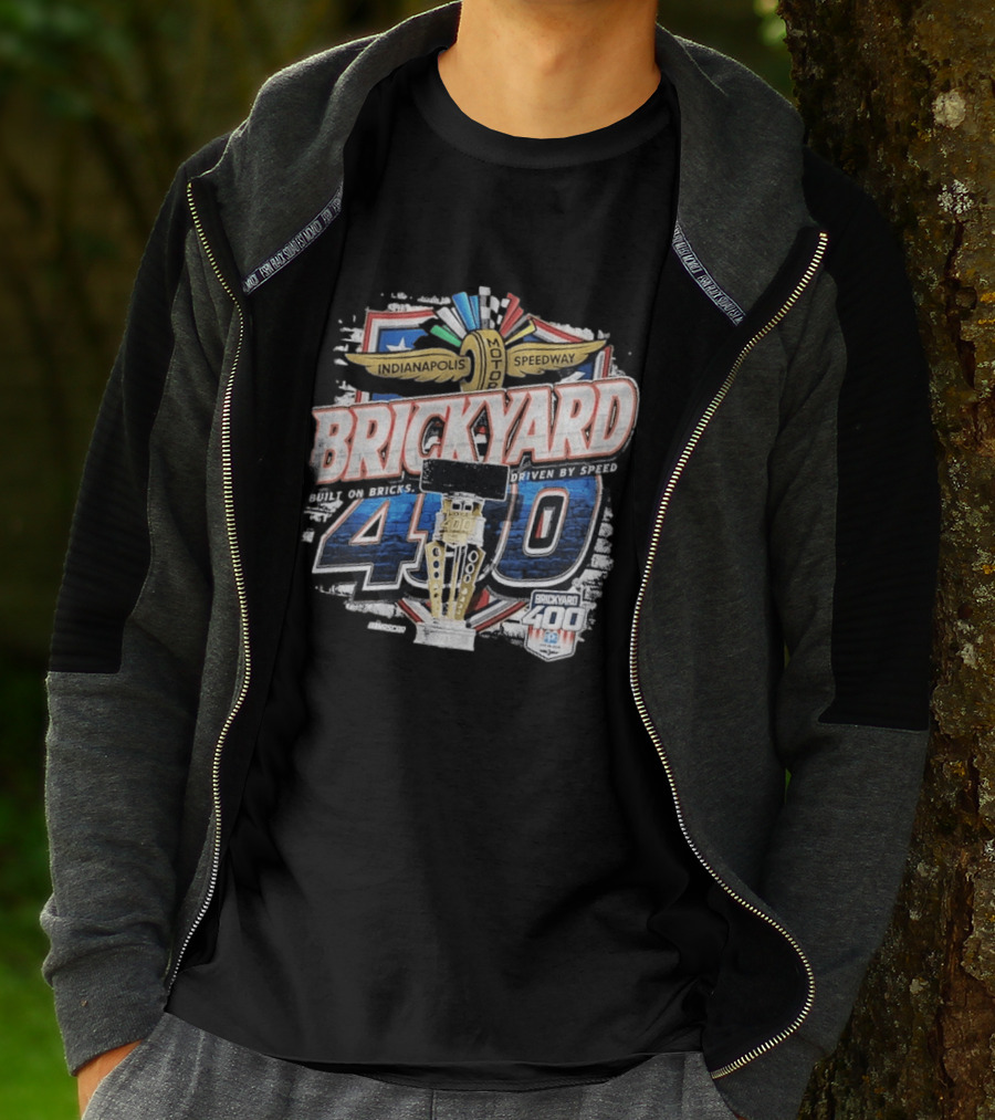 Indianapolis Motor Speedway Brickyard 400 Built On Bricks Driven By Speed NASCAR T-Shirt