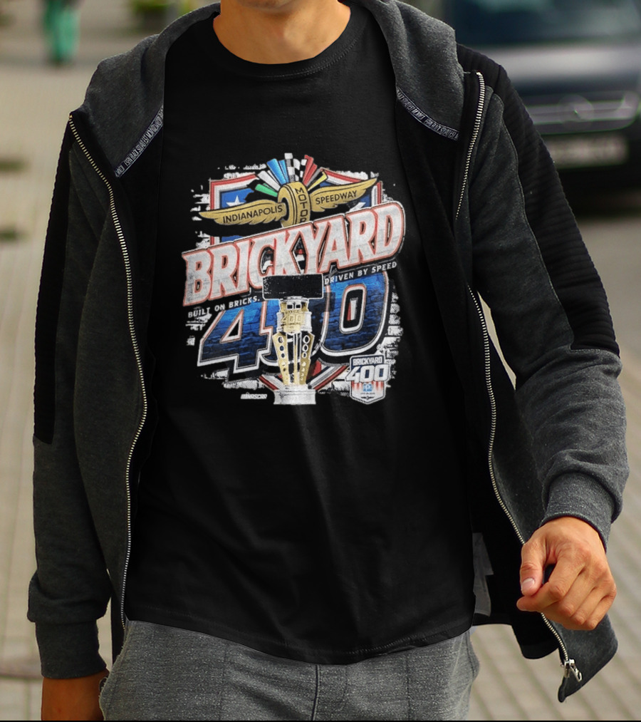 Indianapolis Motor Speedway Brickyard 400 Built On Bricks Driven By Speed NASCAR T-Shirt