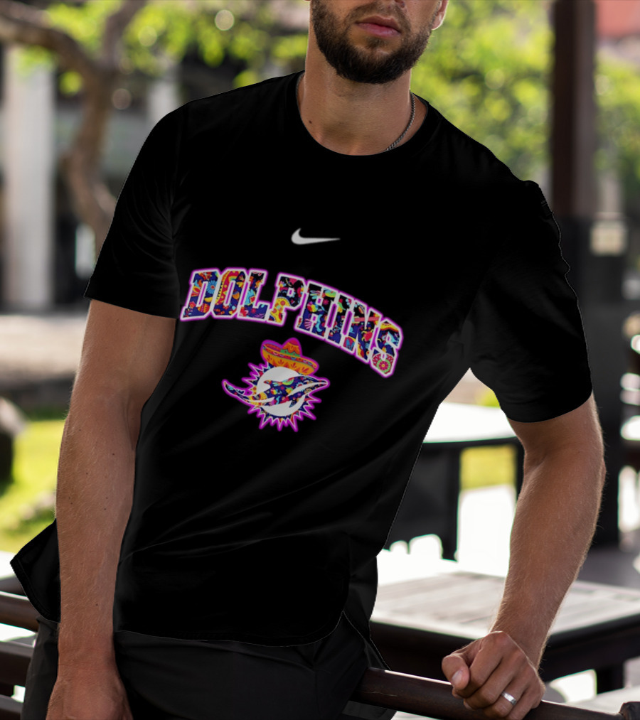 Nike Dolphins Hispanic Heritage Fiesta Florals Sombrero T-Shirt