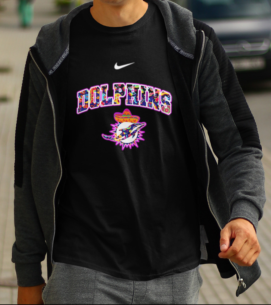 Nike Dolphins Hispanic Heritage Fiesta Florals Sombrero T-Shirt