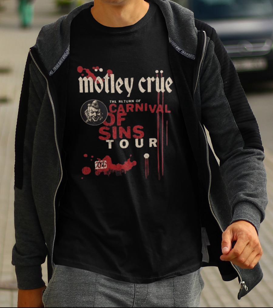 Motley Crue The Return Of Carnival Of Sins Tour 2026 T-Shirt