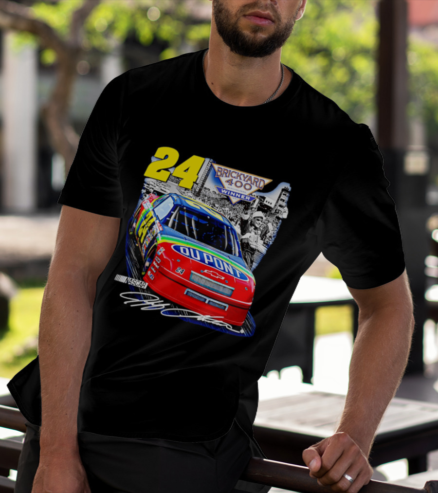 Jeff Gordon NASCAR DuPont Chevrolet No 24 Brickyard 400 Inaugural Winner T-Shirt