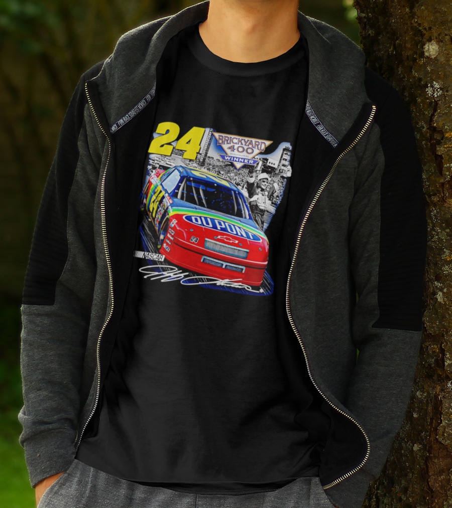 Jeff Gordon NASCAR DuPont Chevrolet No 24 Brickyard 400 Inaugural Winner T-Shirt