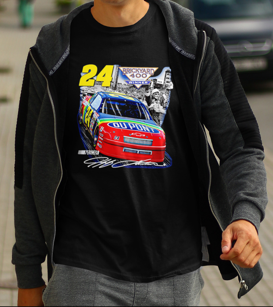 Jeff Gordon NASCAR DuPont Chevrolet No 24 Brickyard 400 Inaugural Winner T-Shirt