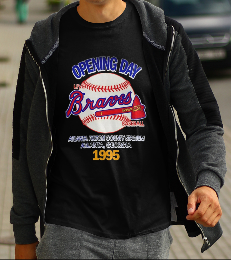 Opening Day Braves Live Baseball Atlanta Fulton County Stadium Georgia 1995 T-Shirt
