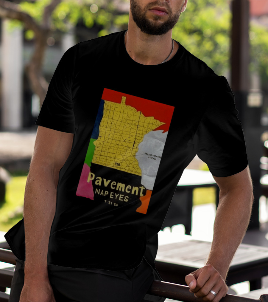 Pavement Nap Eyes Palace Theatre St Paul July 21 2026 Minnesota Map T-Shirt