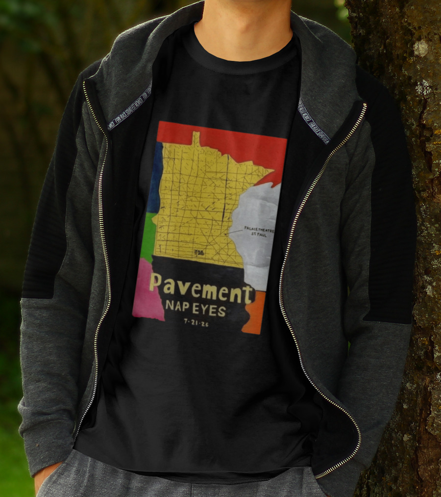 Pavement Nap Eyes Palace Theatre St Paul July 21 2026 Minnesota Map T-Shirt
