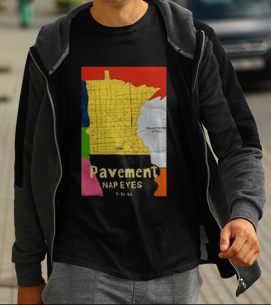 Pavement Nap Eyes Palace Theatre St Paul July 21 2026 Minnesota Map T-Shirt
