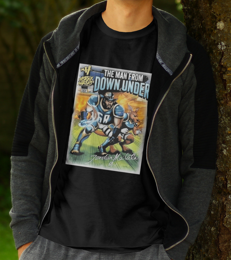 The Man From Down Under Jordan Mailata 68 Gridiron Kangaroo Philadelphia Eagles T-Shirt
