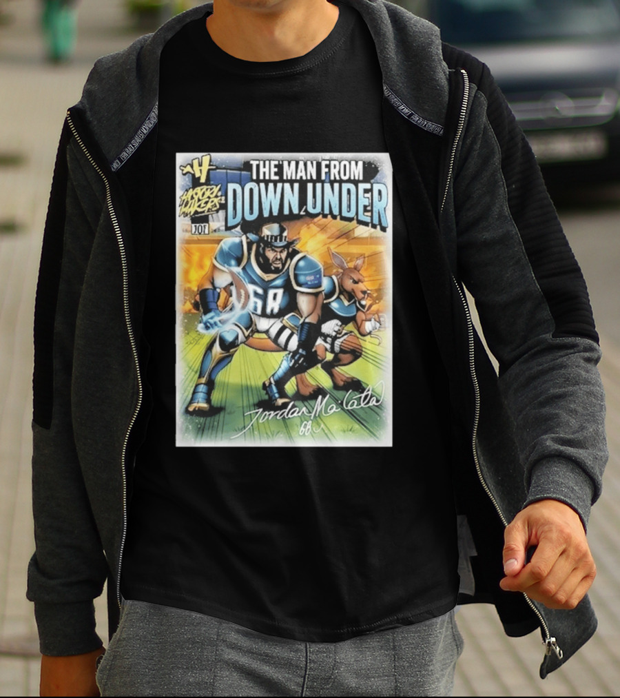 The Man From Down Under Jordan Mailata 68 Gridiron Kangaroo Philadelphia Eagles T-Shirt