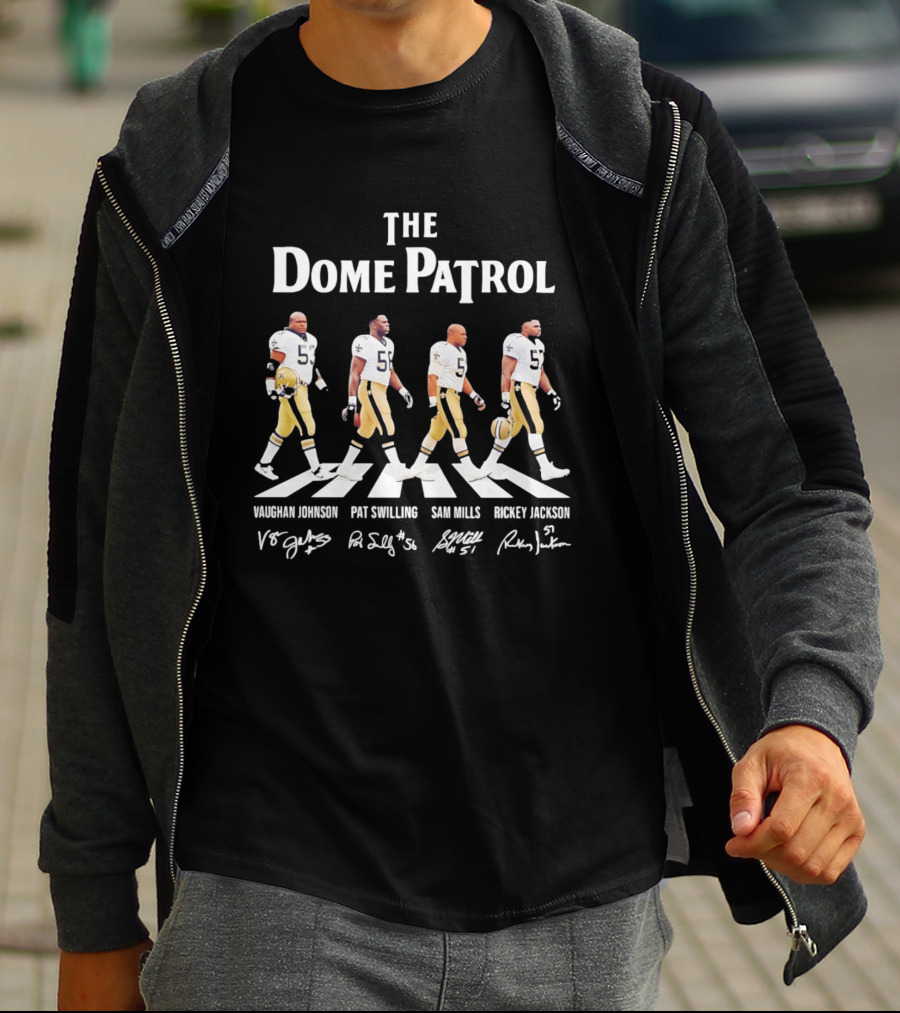 The Dome Patrol New Orleans Saints Vaughan Johnson Pat Swilling Sam Mills Rickey Jackson Abbey Road T-Shirt