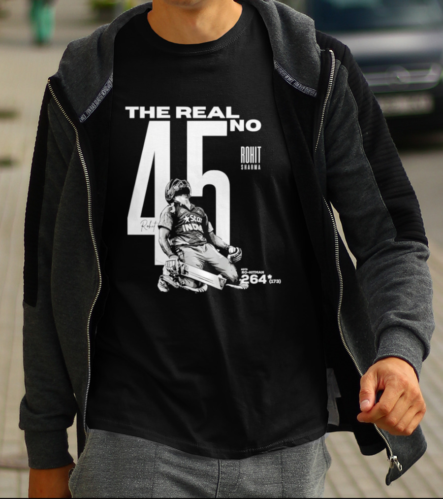 Rohit Sharma The Real No 45 Ro Hitman 264 Runs T-Shirt