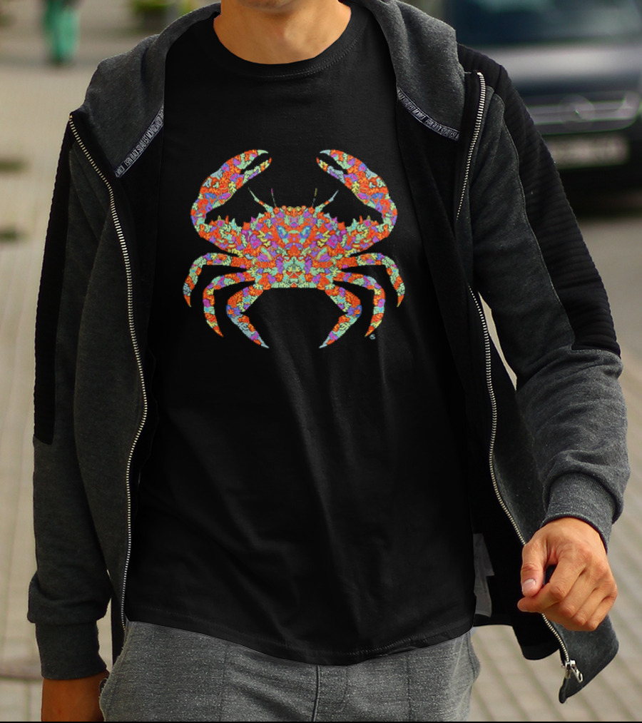 S Vibrant Mosaic Crab T-Shirt