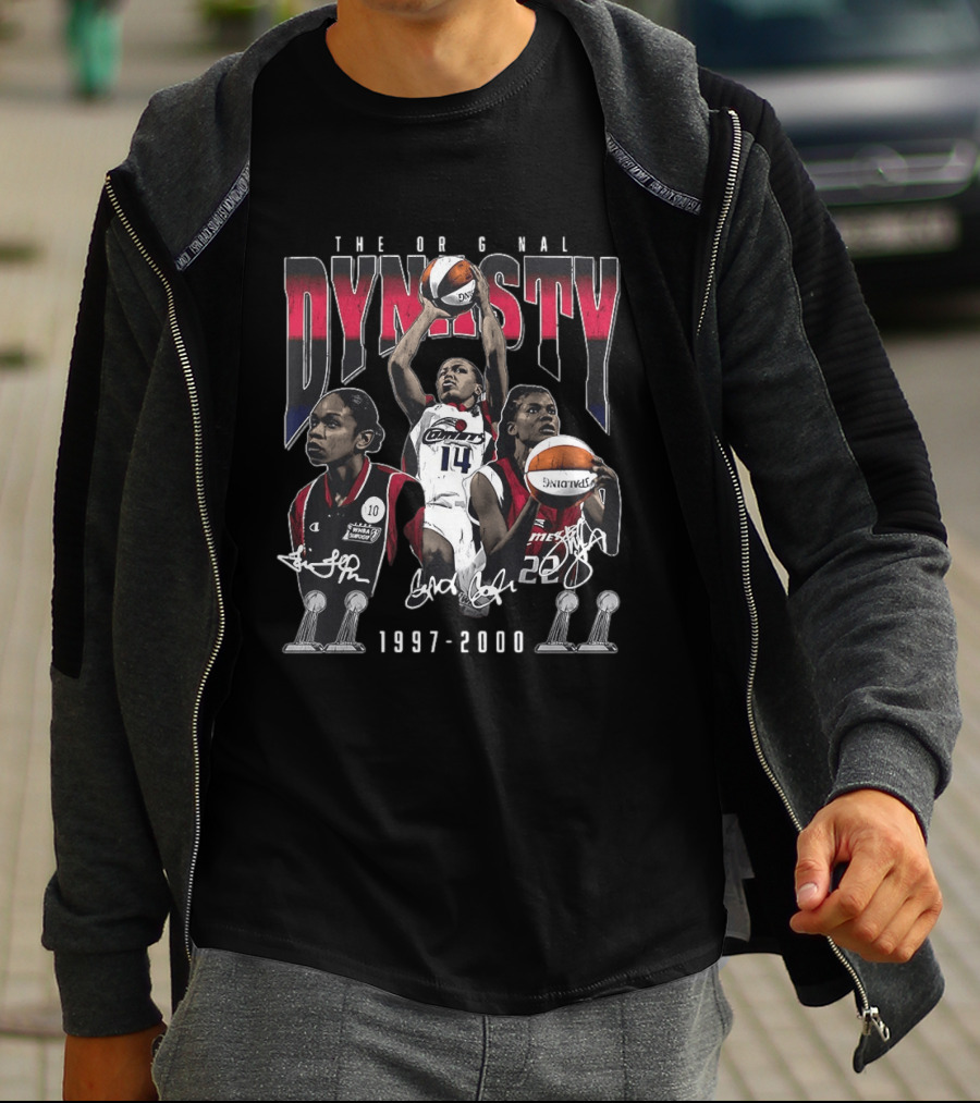 The Original Dynasty Sheryl Swoopes Cynthia Cooper Tina Thompson Houston Comets 1997 2000 T-Shirt