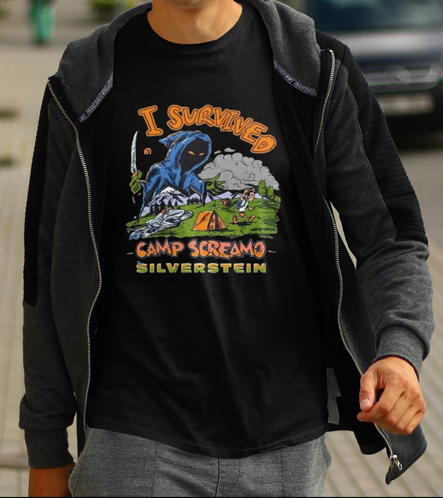 Silverstein I Survived Camp Screamo Tour 2026 North America Camping Adventure T-Shirt