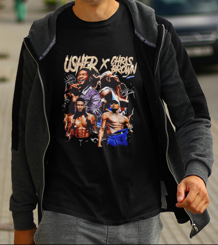 Usher X Chris Brown Singing Performing Collaboration T-Shirt