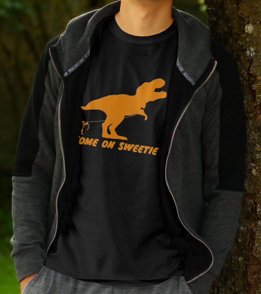 T Rex Dinosaur Come On Sweetie Leash Humor T-Shirt
