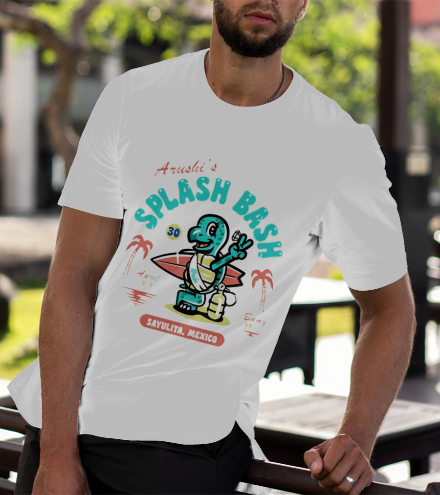 Arushi's Splash Bash Surfing Turtle 30th Birthday Sayulita Mexico T-Shirt