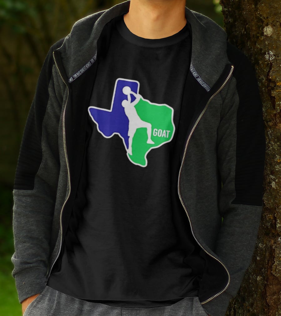 Texas Basketball Goat Silhouette Blue Green State T-Shirt