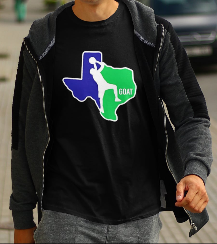Texas Basketball Goat Silhouette Blue Green State T-Shirt