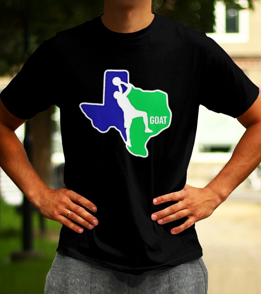 Texas Basketball Goat Silhouette Blue Green State T-Shirt