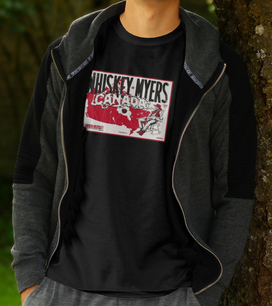 Whiskey Myers Canada Map Southern Hospitality Tour Toronto July 21 2026 Event T-Shirt