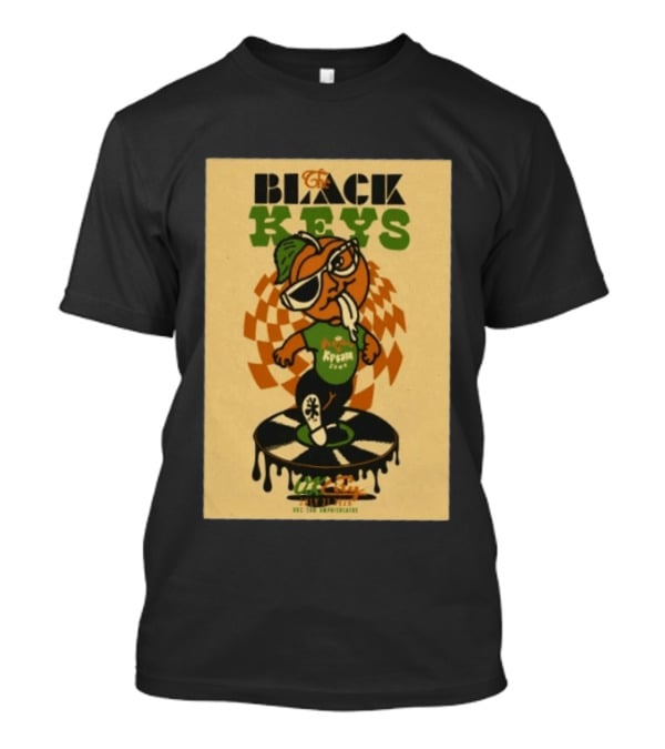 The Black Keys Oklahoma City OK July 21 2026 Checkered Record Orange Character Event T-Shirt