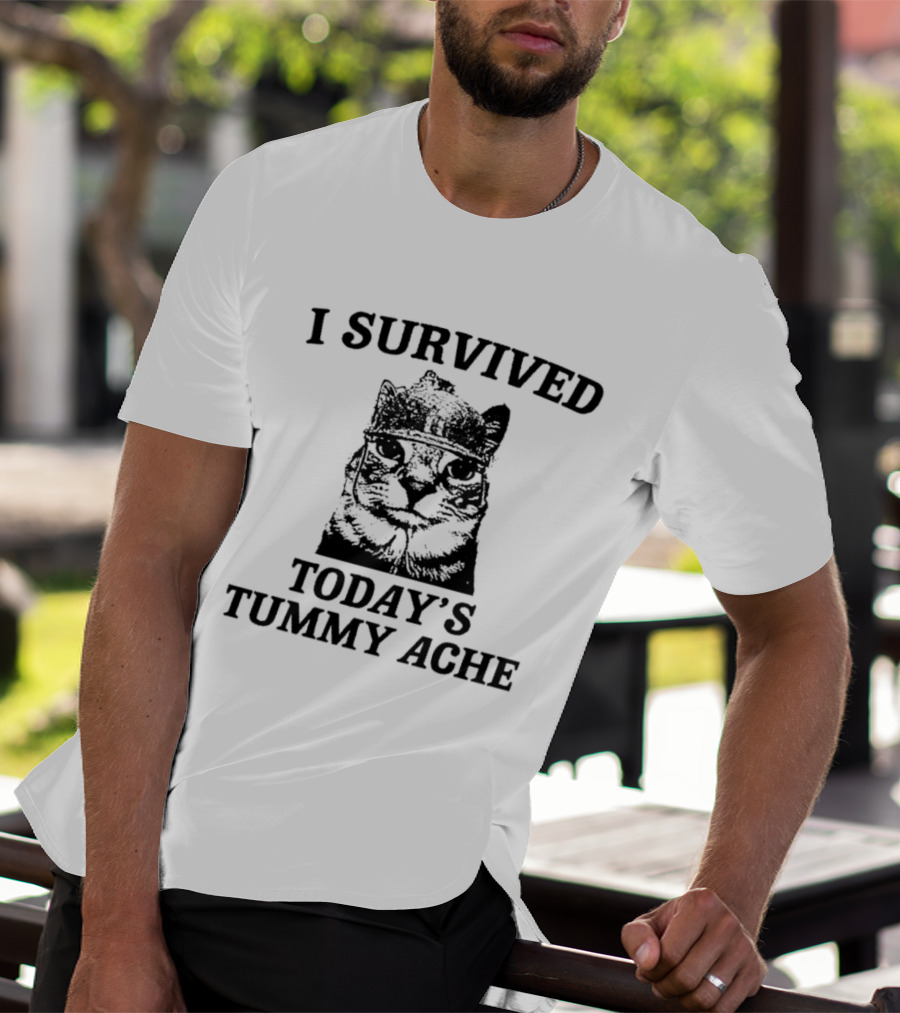 I Survived Today's Tummy Ache Cat T-Shirt
