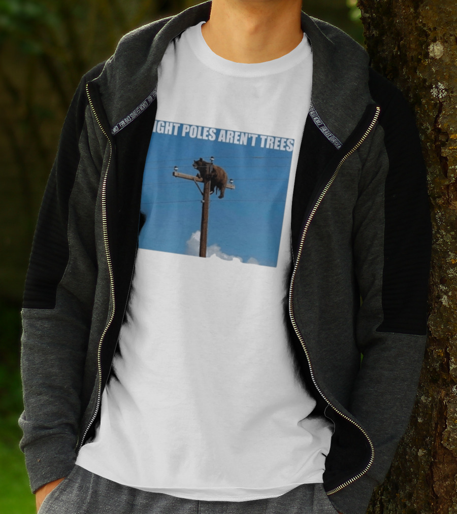 Light Poles Aren't Trees Bear On Pole T-Shirt