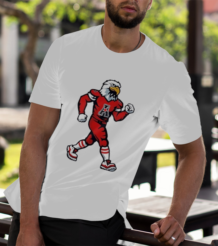 Eagle Running Sport Red Football T-Shirt