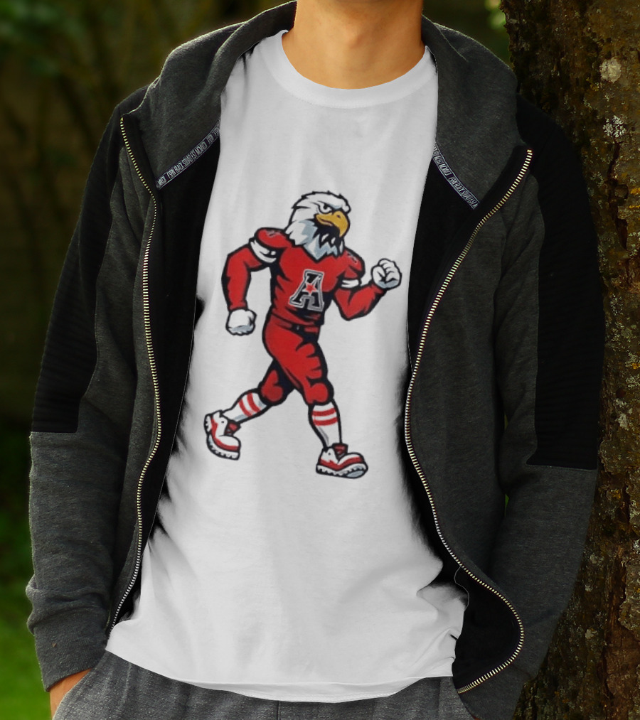 Eagle Running Sport Red Football T-Shirt