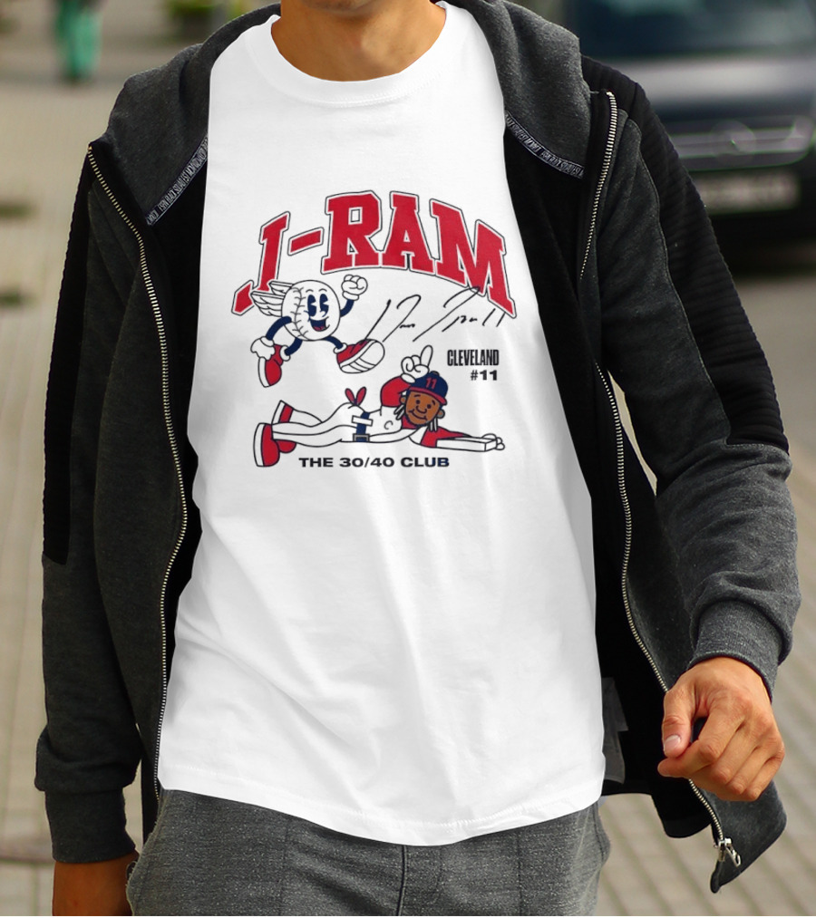 J RAM Jose Ramirez The 30/40 Club Cleveland 11 Baseball T-Shirt