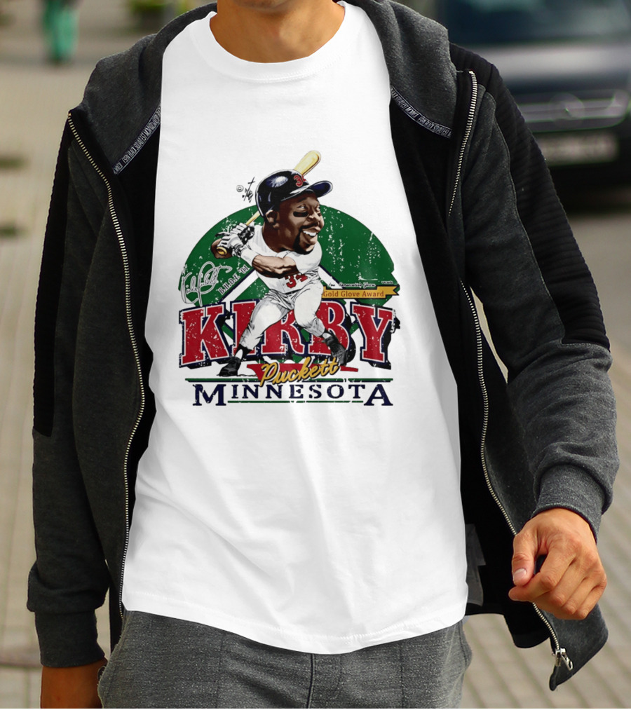 Kirby Puckett Minnesota Gold Glove Award Bruce Stark Collection T-Shirt