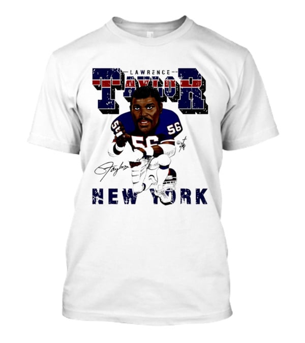 Lawrence Taylor New York Giants Kneeling Bruce Stark Collection T-Shirt