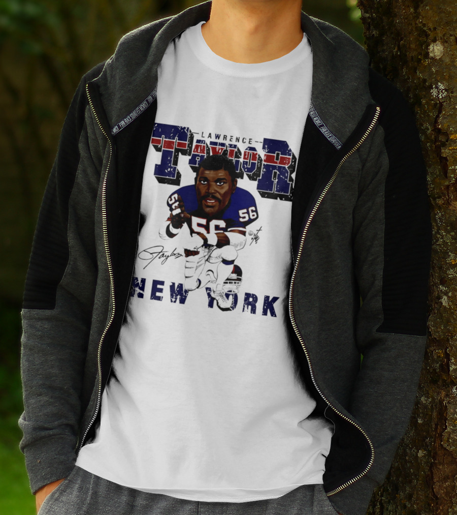 Lawrence Taylor New York Giants Kneeling Bruce Stark Collection T-Shirt