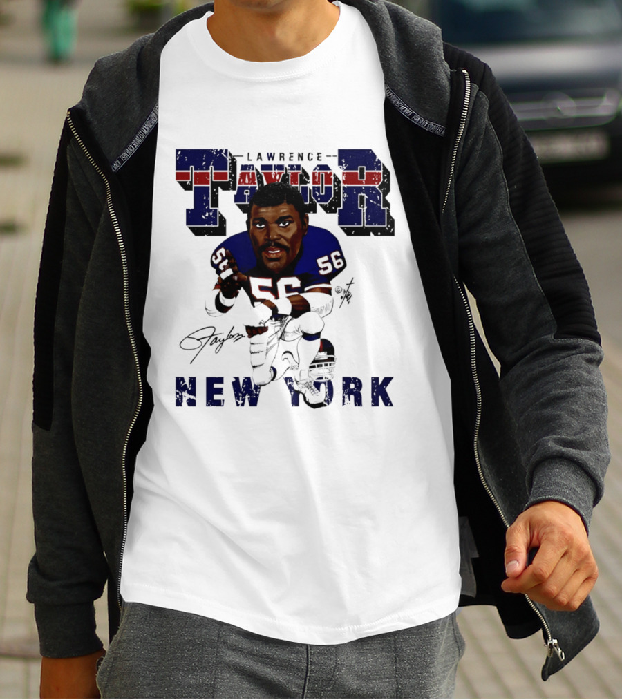 Lawrence Taylor New York Giants Kneeling Bruce Stark Collection T-Shirt