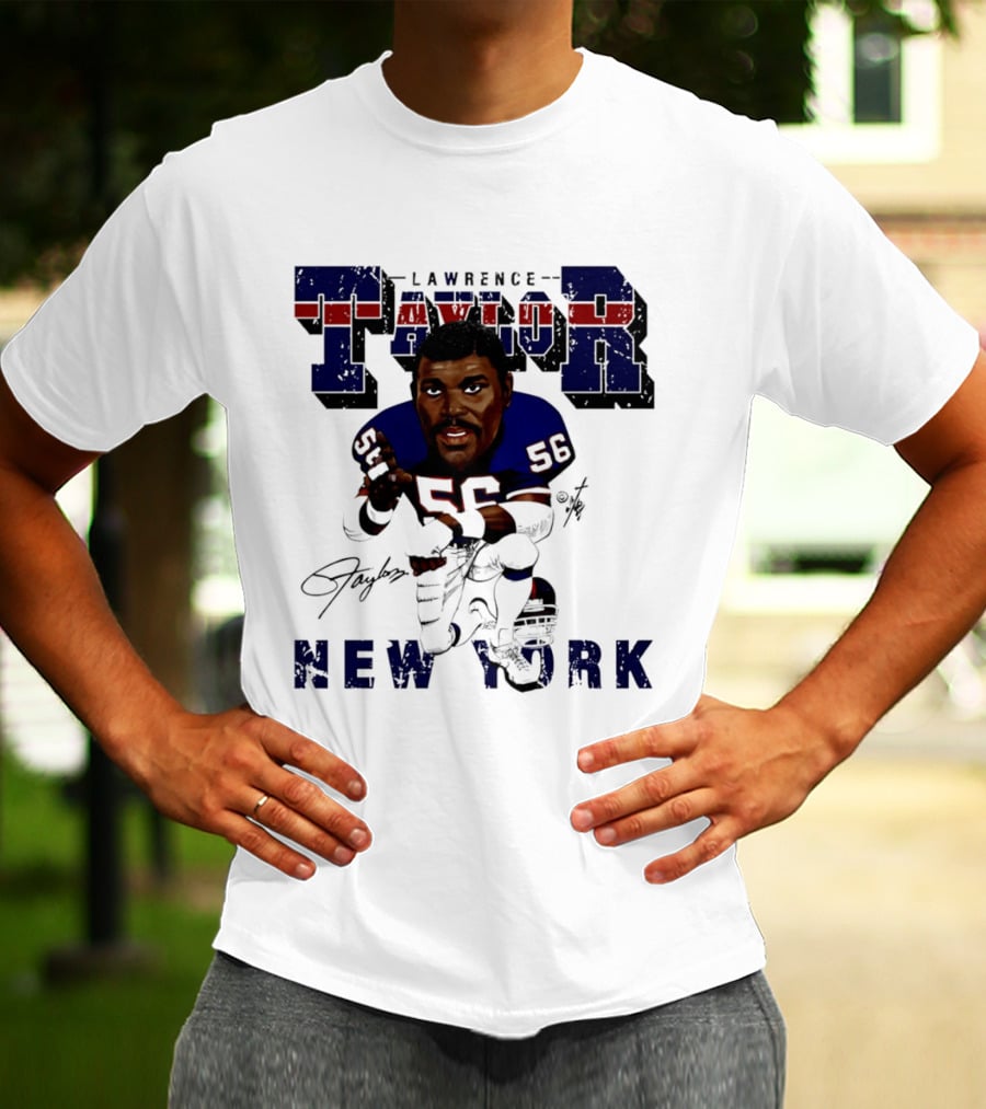 Lawrence Taylor New York Giants Kneeling Bruce Stark Collection T-Shirt