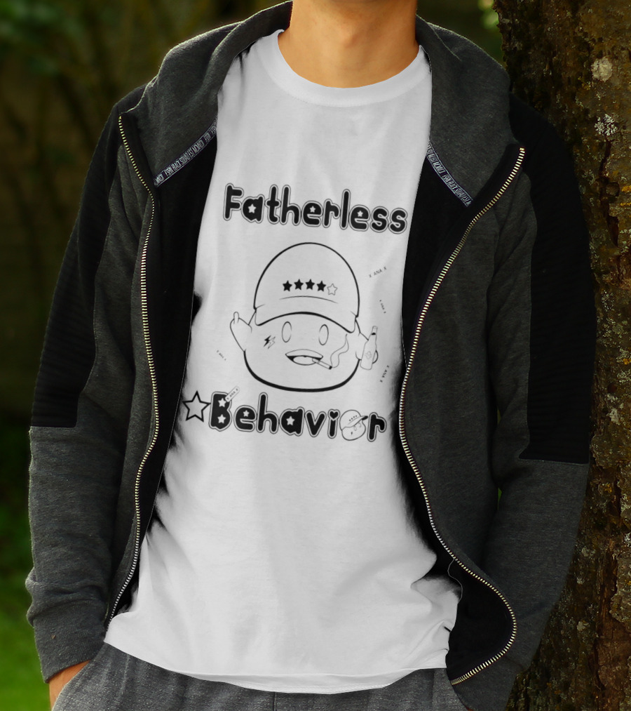 Fatherless Behavior Star Hat Character With Bottle T-Shirt