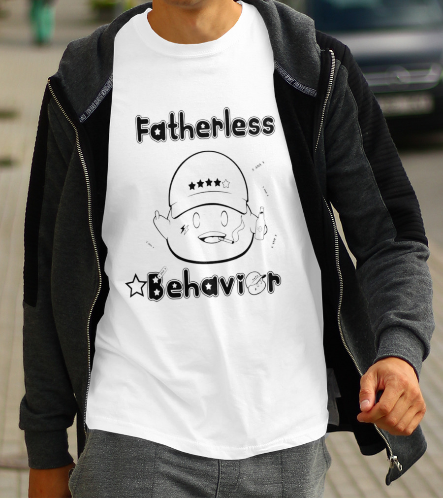 Fatherless Behavior Star Hat Character With Bottle T-Shirt