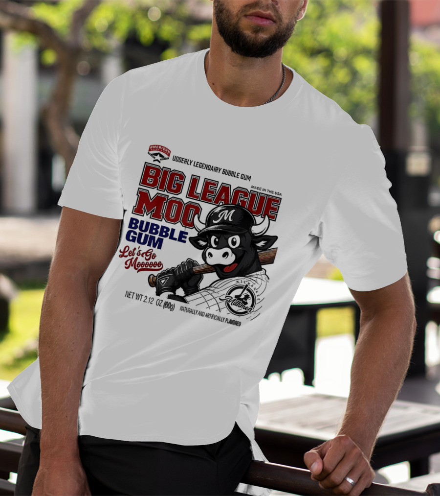 Milwaukee Milkmen Big League Moo Bubble Gum Udderly Legendary Made In USA T-Shirt