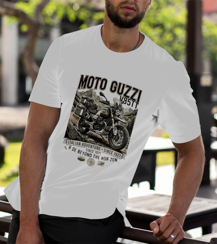 Moto Guzzi V85TT Italian Adventure Since 1921 Ride Beyond The Horizon T-Shirt