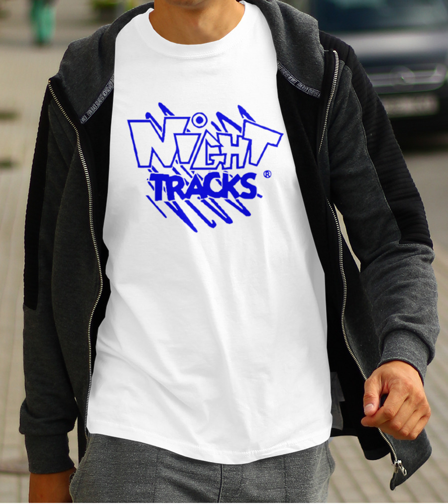 Night Tracks Retro Bold Blue T-Shirt