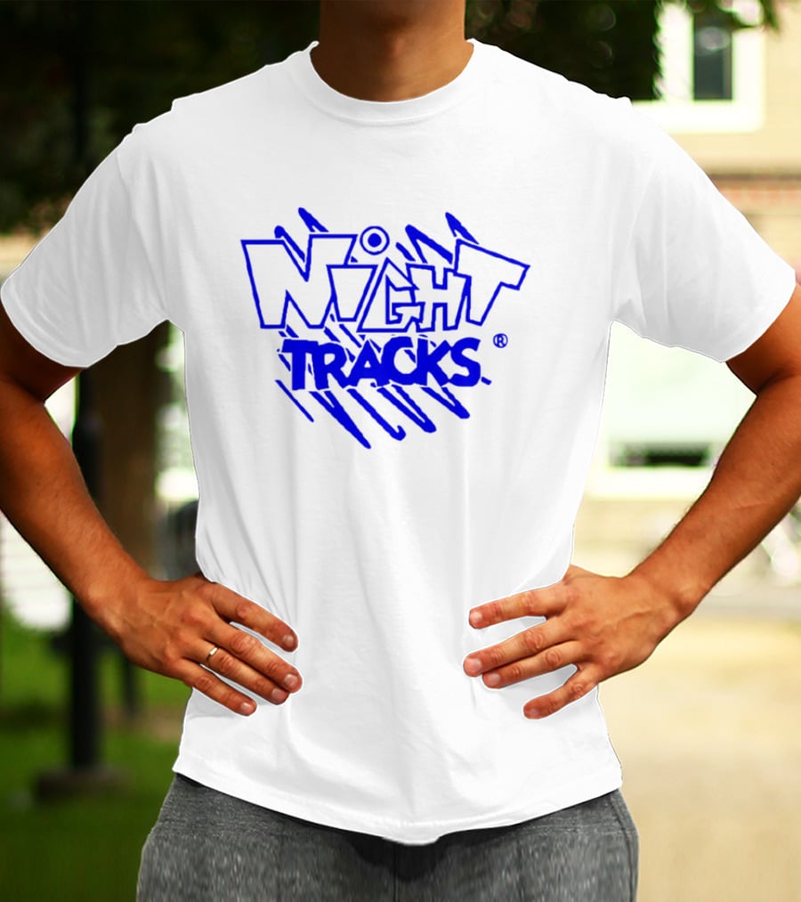 Night Tracks Retro Bold Blue T-Shirt