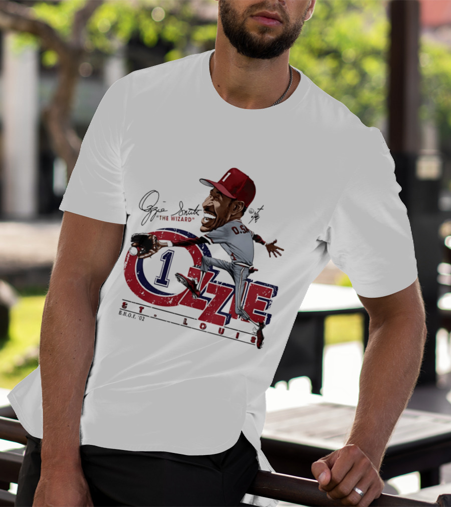 Ozzie Smith St Louis Cardinals Bruce Stark "The Wizard" Collection T-Shirt